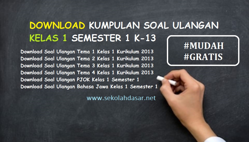 Kumpulan Soal Ulangan Kelas 1 Semester 1 K-13 - SekolahDasar.Net