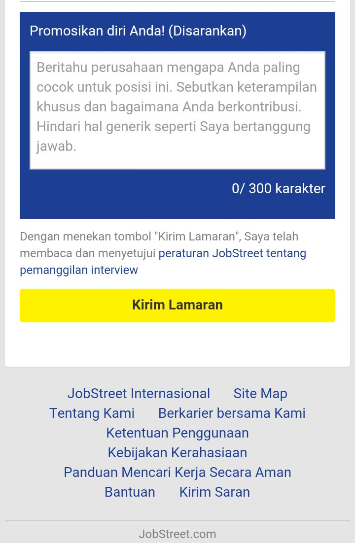 Contoh Promosikan Diri Di Jobstreet - Ahmad Marogi