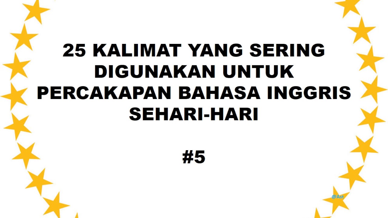 #5 Belajar 25 Kalimat Bahasa Inggris & Bahasa Indonesia yang sering