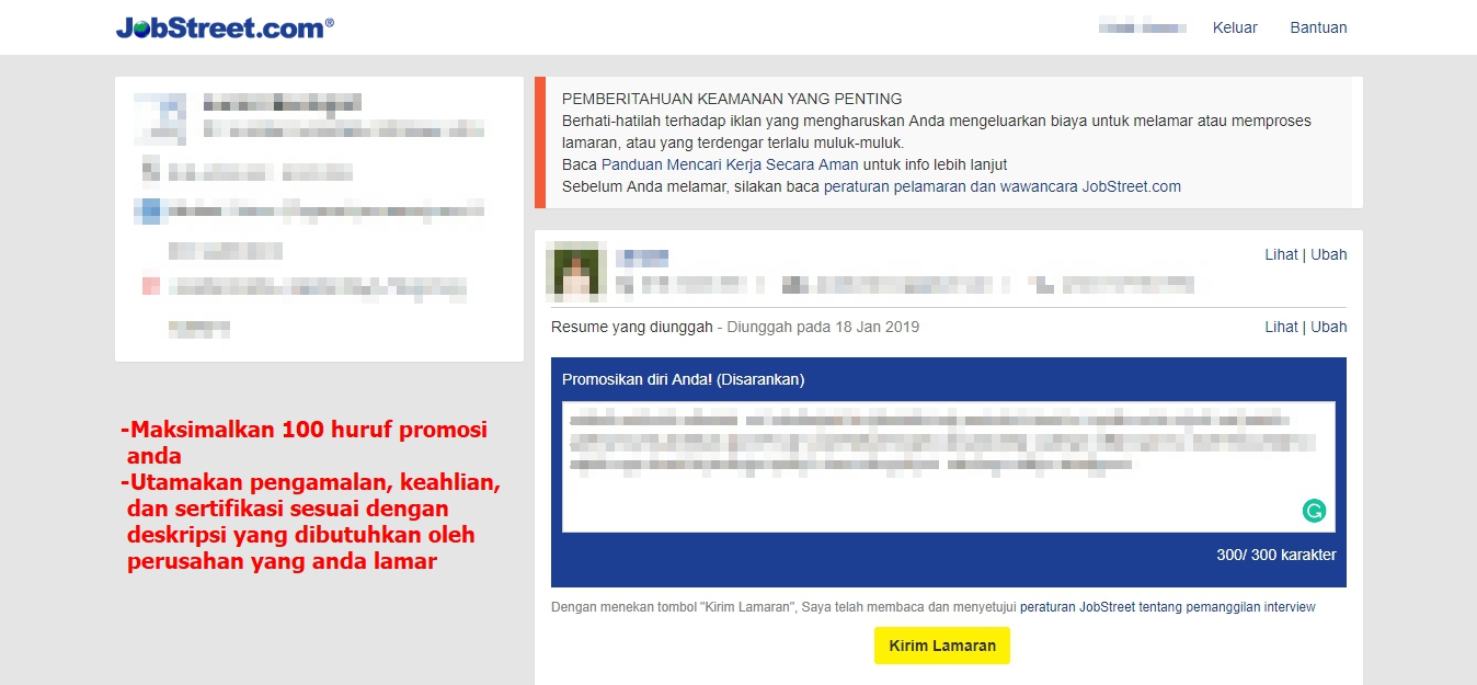 Tips Promosikan Diri Di Jobstreet – Satu Trik