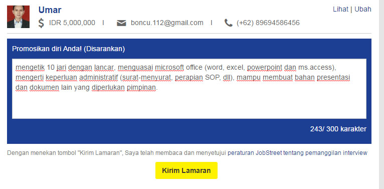 Contoh Cv Jobstreet - Viral Update