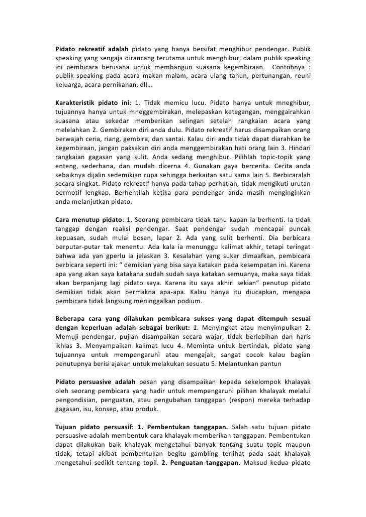 Contoh Pidato 5 Paragraf – Coretan