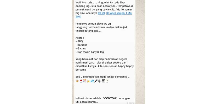 Contoh Broadcast Whatsapp Acara - IMAGESEE