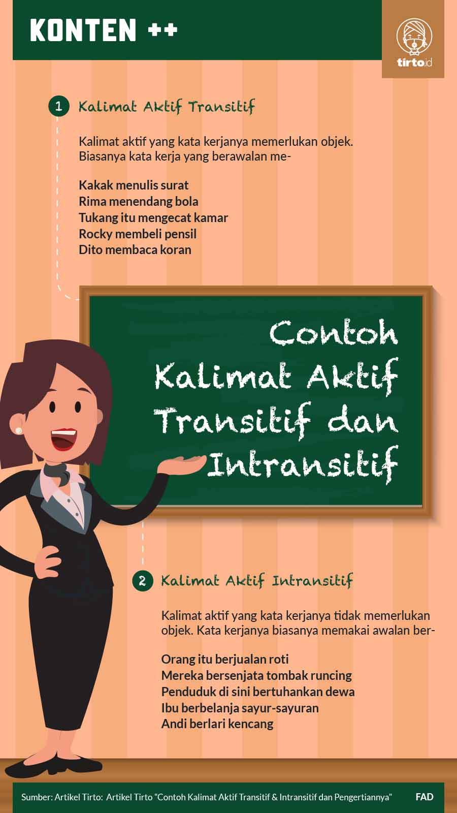 Contoh Kalimat Aktif Transitif & Intransitif dan Pengertiannya