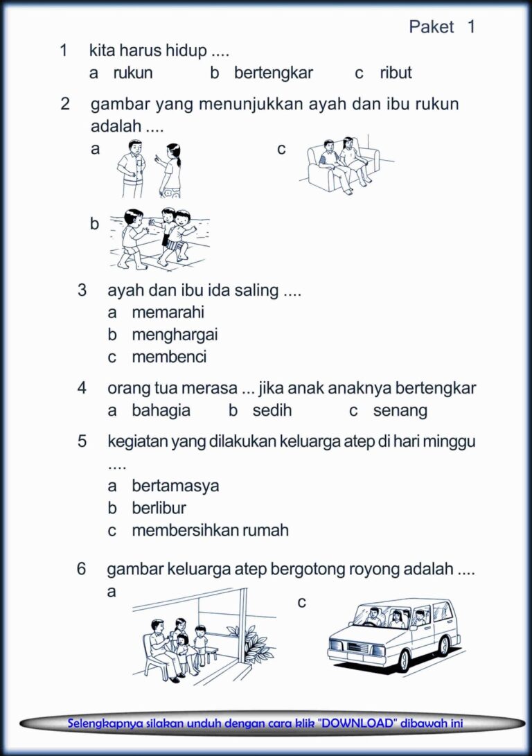 Soal UTS Ganjil PKn Kelas 1 001