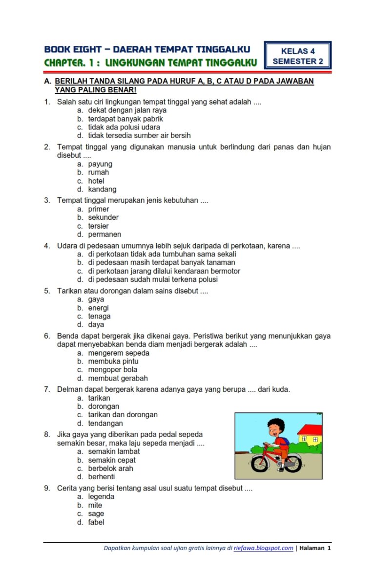 soal kelas 4 tema 8 subtema 1 001