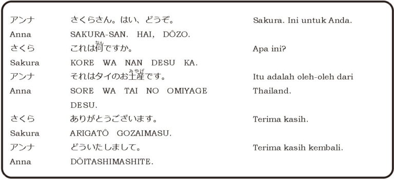 Belajar Bahasa Jepang 2 percakapan