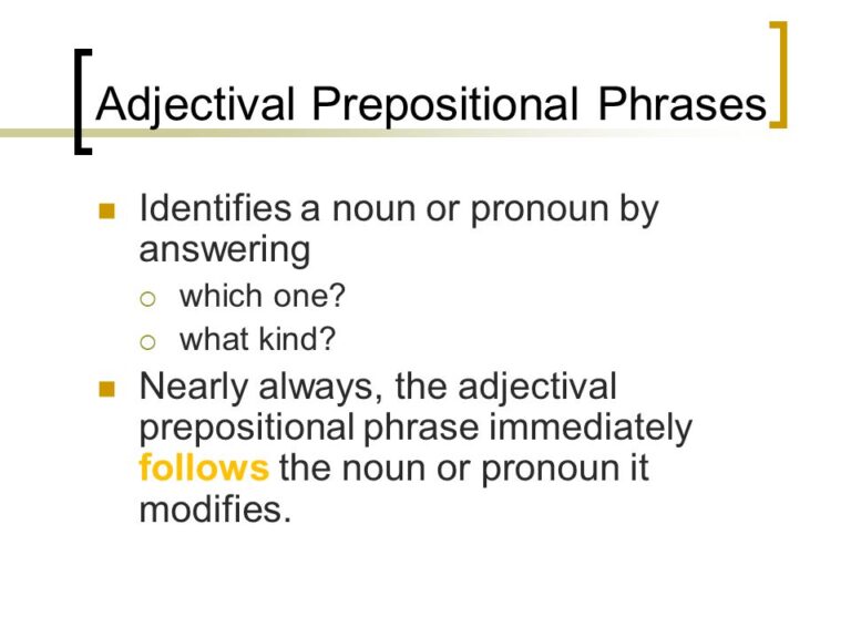 Pengertian dan Contoh Kalimat Adjectival Prepositional Phrase